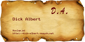 Dick Albert névjegykártya