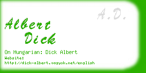 albert dick business card